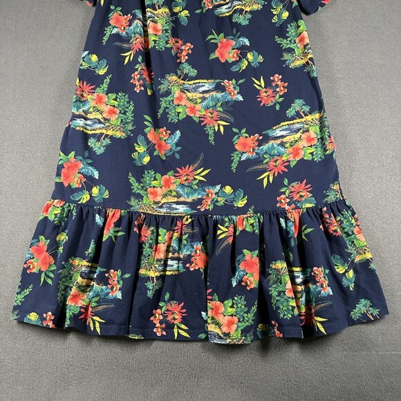 Lands End Dress Womens Small 6-8 Floral Short Sleeve Ruffle Pocket Summer Casual - Picture 2 of 9